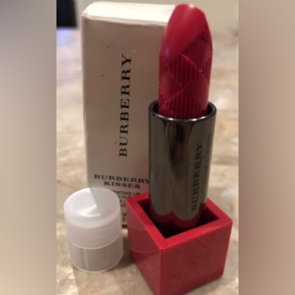 BURBERRY KISSES HYDRATING LIPSTICK #45 Claret Pink With Tester Box & Cap